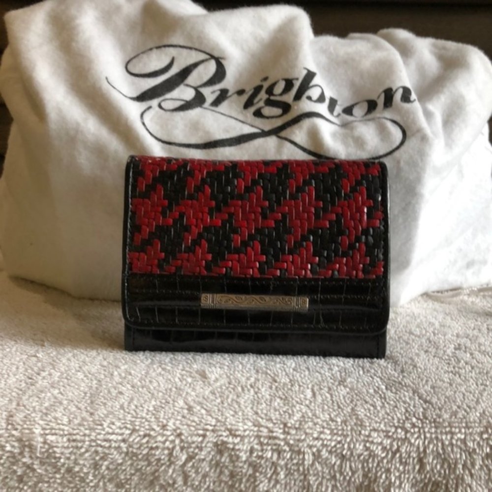 Brighton Red and Black Woven Wallet and Key Fob - Picture 8 of 8